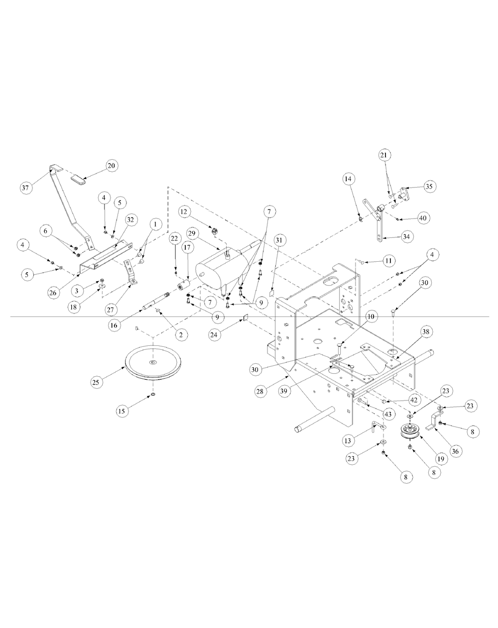 Deck Assembly Standard Track Diagram and Parts List for G1548 55AE232S150-WAM Cub Cadet Lawn Mower